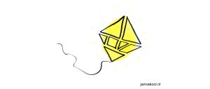 Illustratie van een tangram met zonne-energie erin